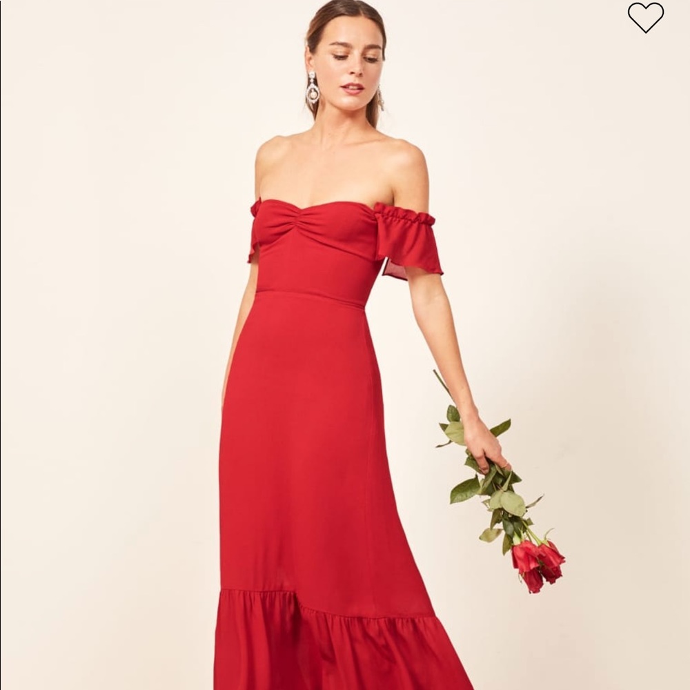 Reformation Julia Butterfly Dress in Cherry